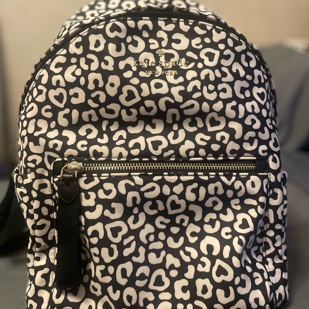 Kate Spade Black and White Animal Print MINI Backpack